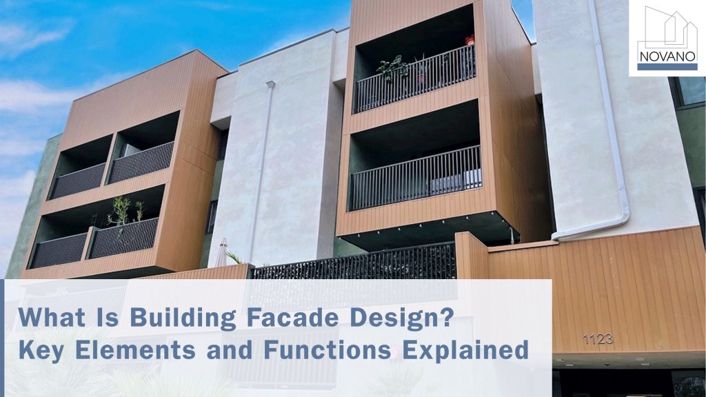 Building facade with text: What Is Building Facade Design?