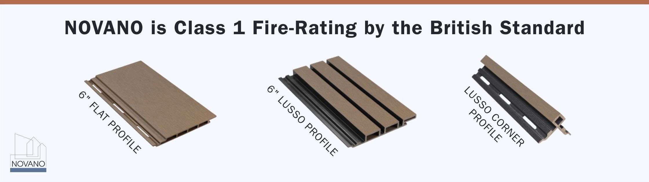Novano profiles are Class 1 Fire-Rated by the British Standard